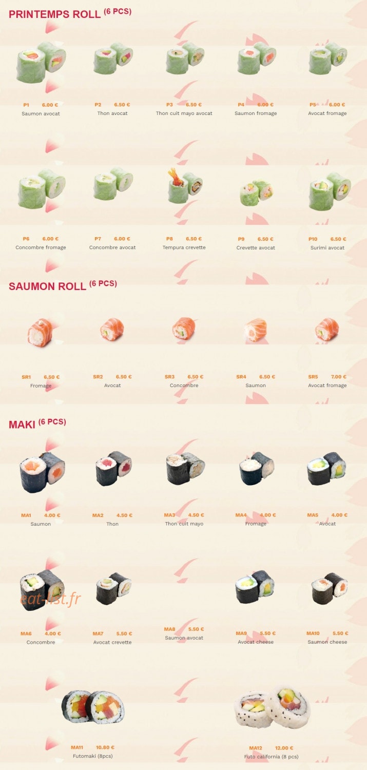 Bo sushi — carte page 3