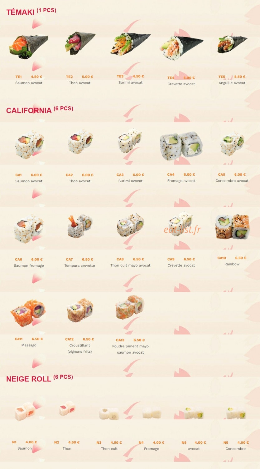 Bo sushi — carte page 4