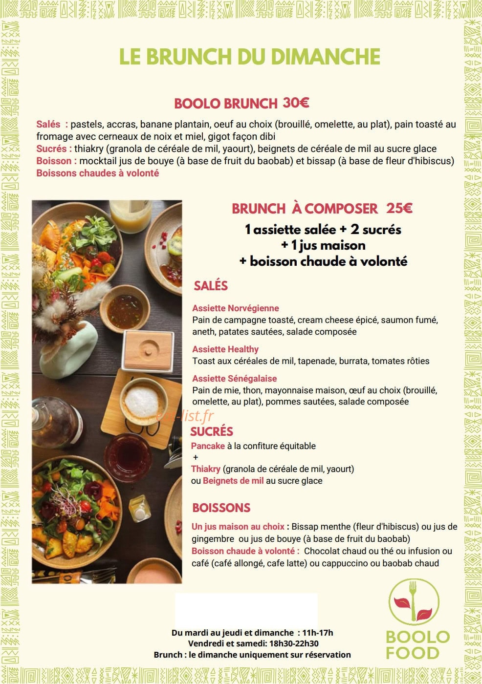 Boolofood — carte page 2