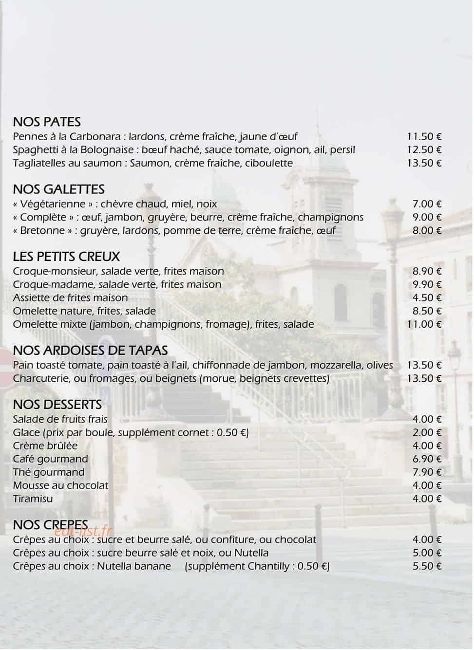 Brasserie Fenix — carte page 2