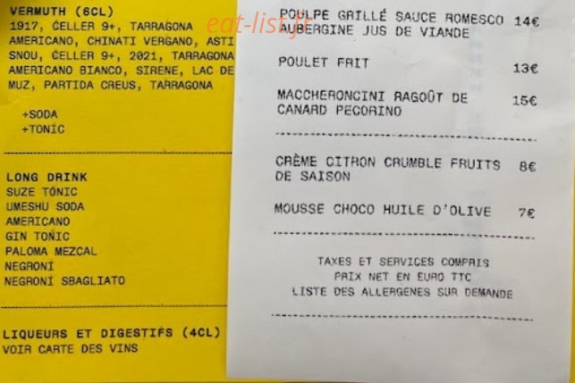 Buttes Snack Bar — carte page 2