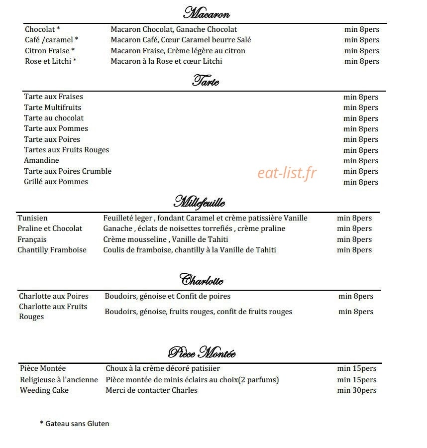 Charles Traiteur — carte page 3