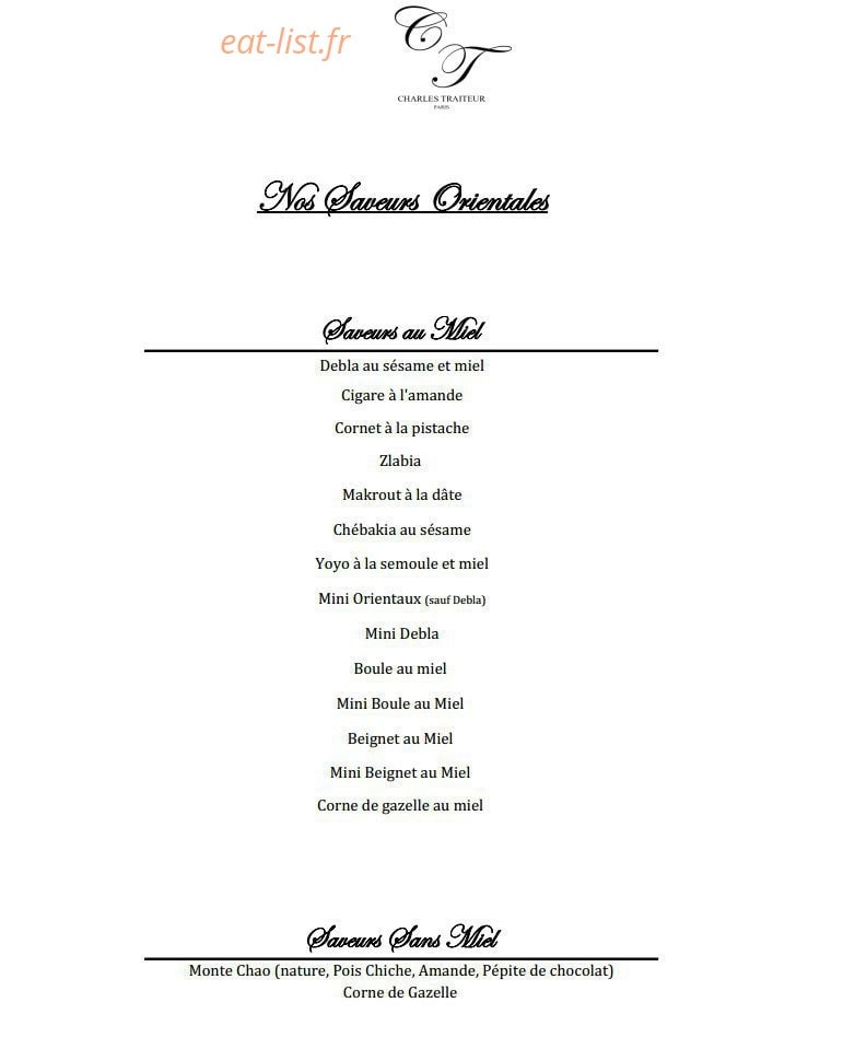Charles Traiteur — carte page 6