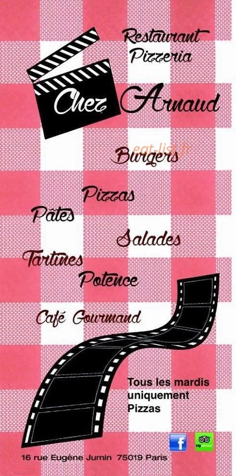 Chez Arnaud — carte page 1