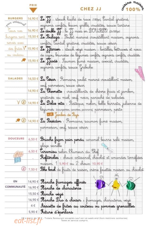 Chez JJ — carte page 1