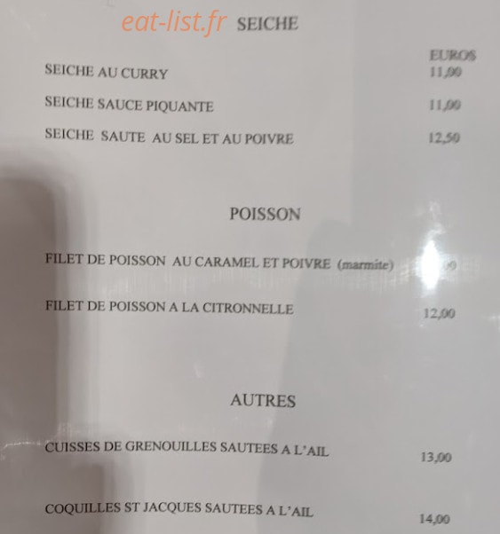 Chez Kim — carte page 2