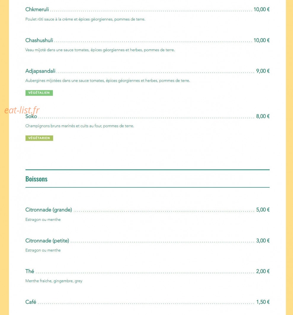 Chez Magda — carte page 2