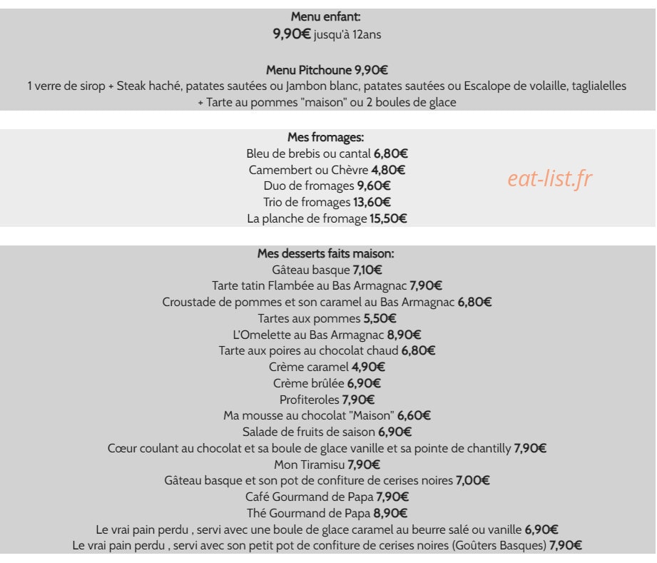 Chez Papa — carte page 4
