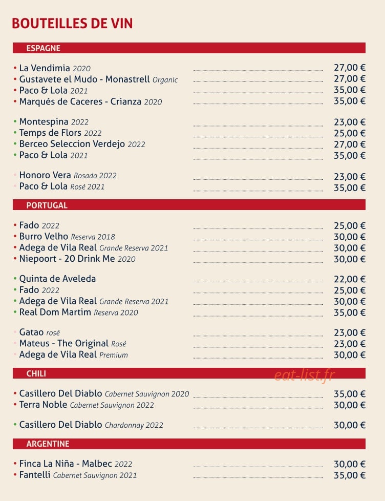 Chez Prada — carte page 6