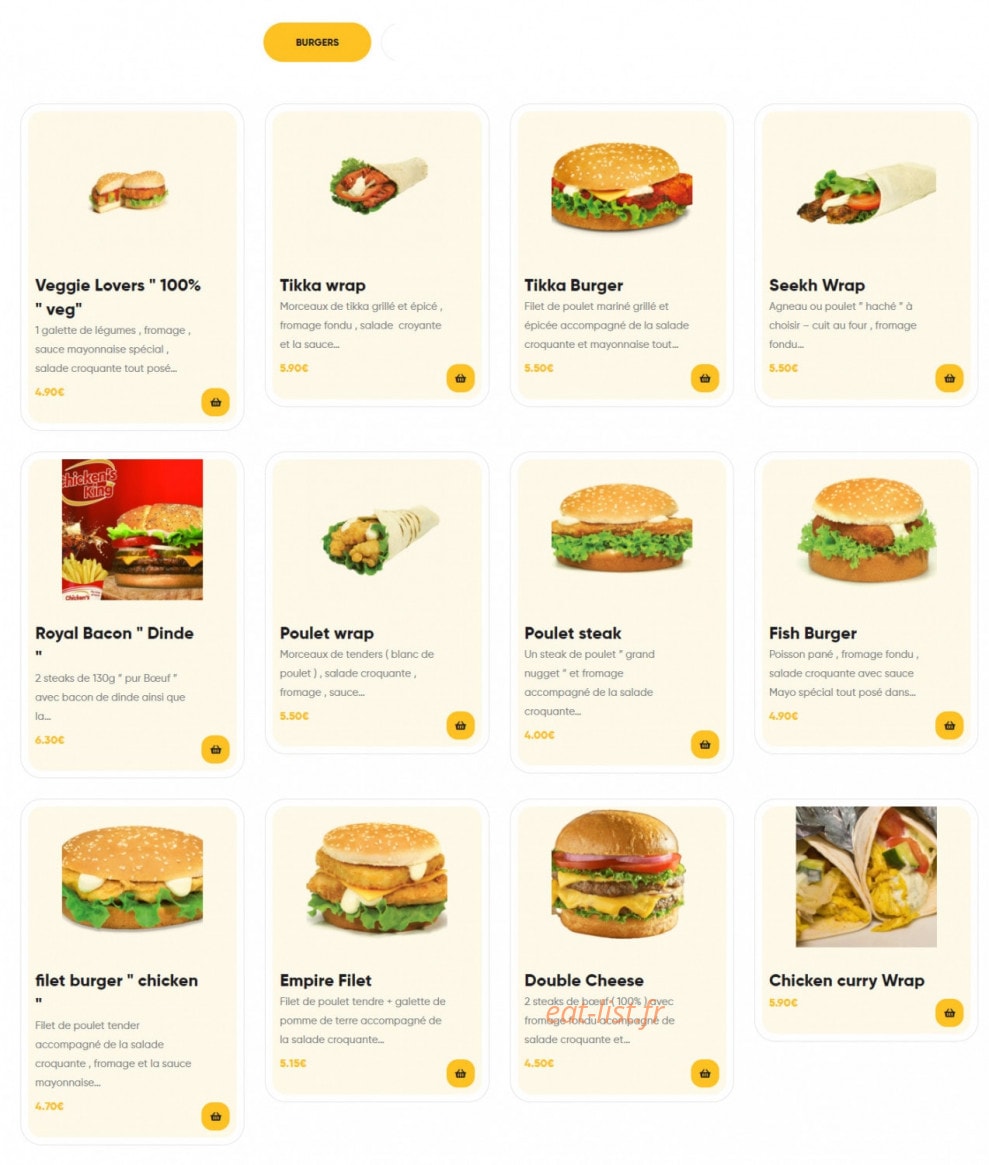 Chicken's king — carte page 5