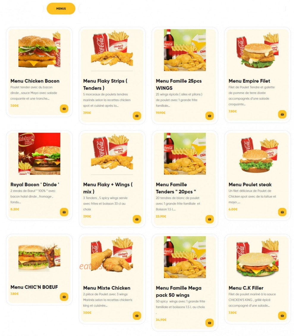 Chicken's king — carte page 2