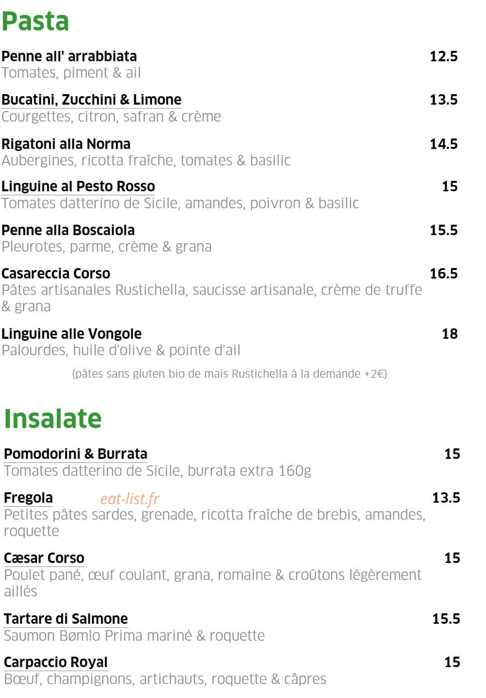 Corso — carte page 2