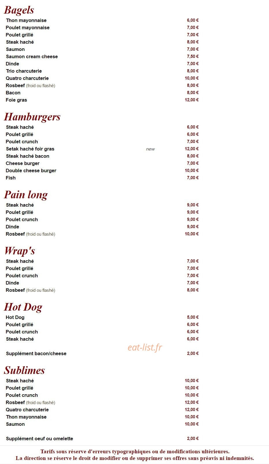 Cosy fresh — carte page 2