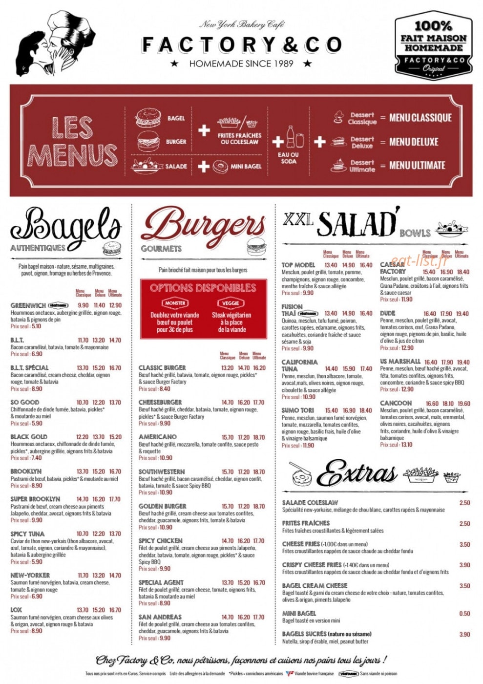 Factory & Co — carte page 1
