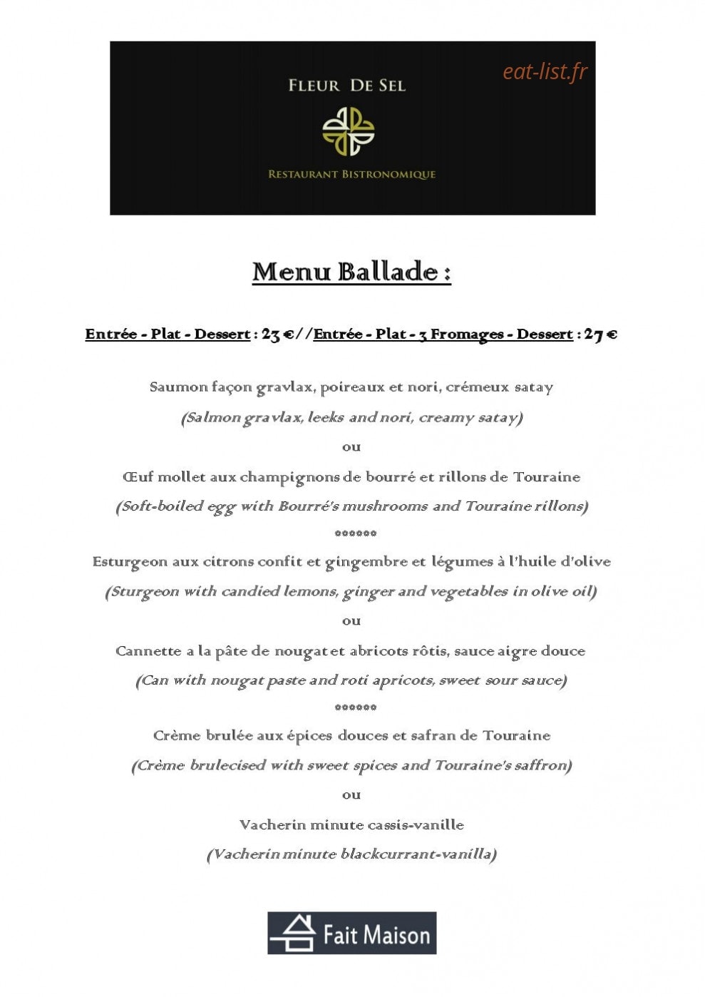 Fleur De Sel — carte page 7