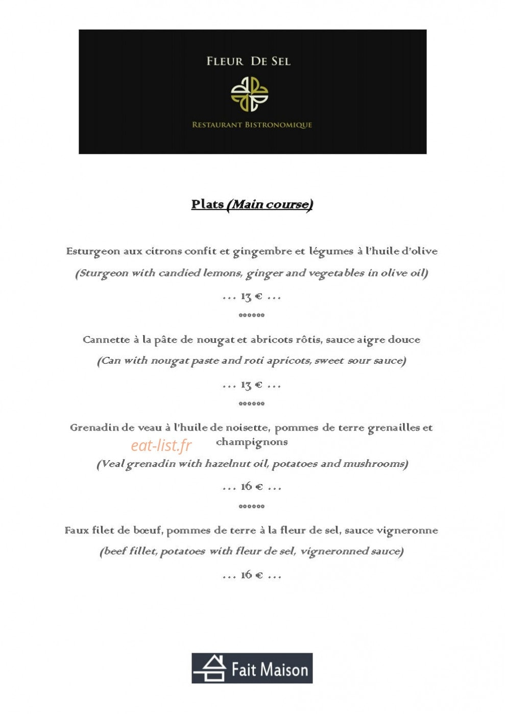 Fleur De Sel — carte page 3