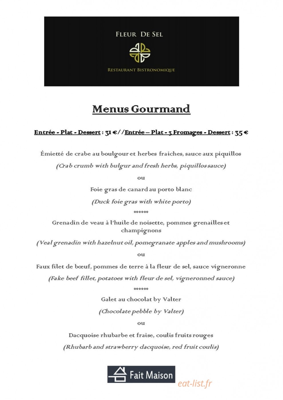 Fleur De Sel — carte page 8