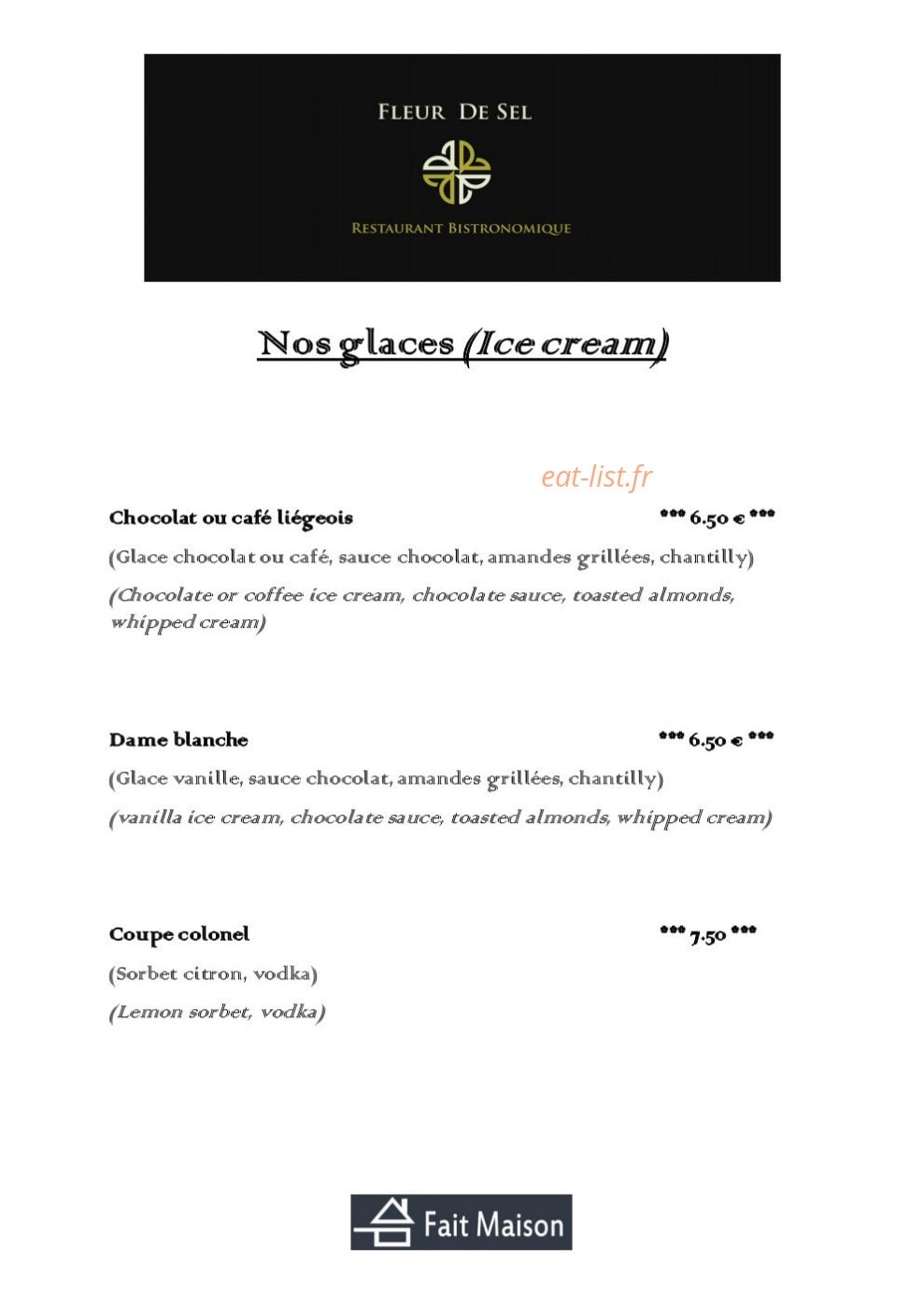 Fleur De Sel — carte page 9