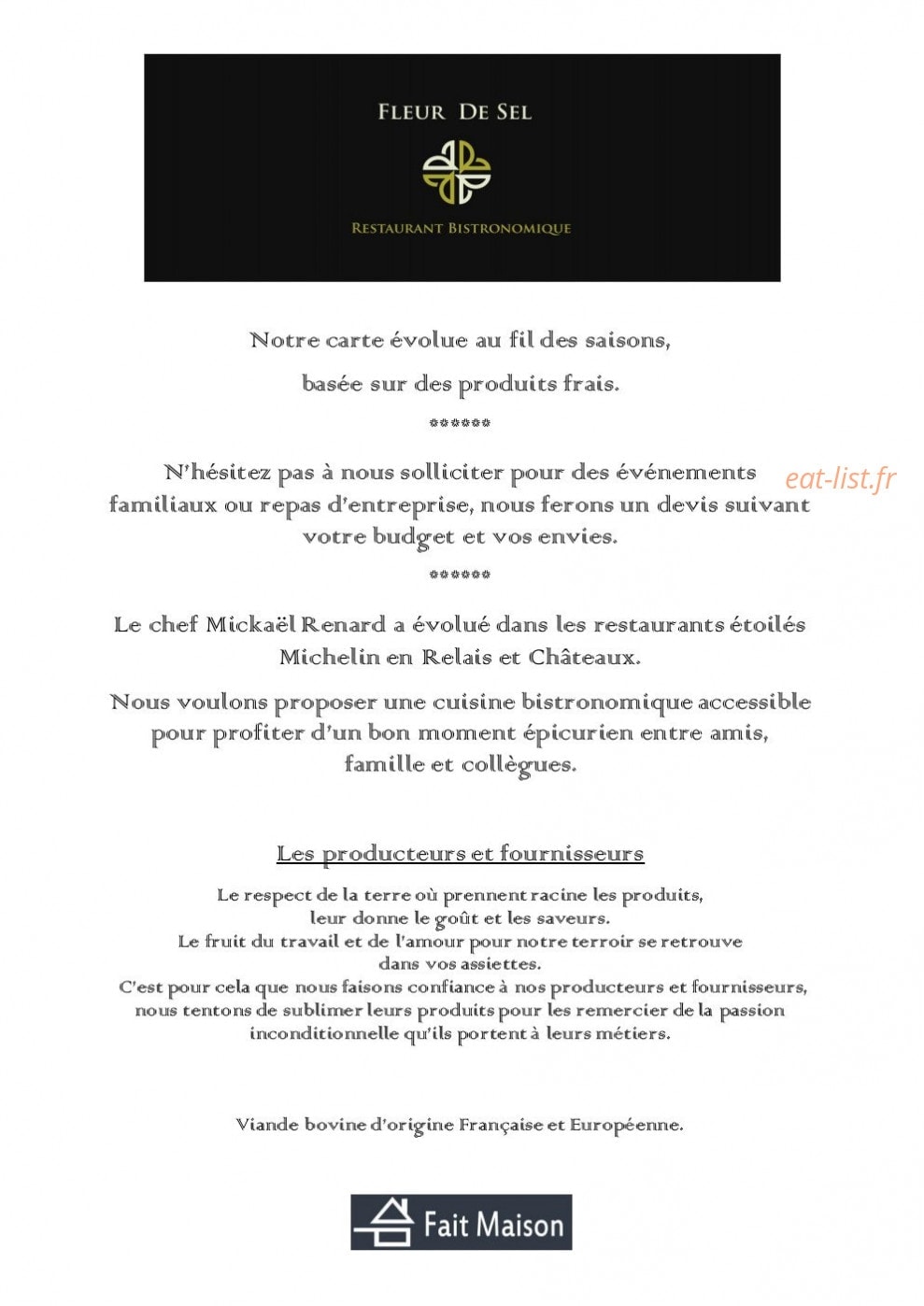 Fleur De Sel — carte page 1