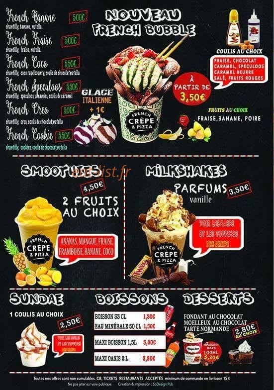 French crêpes — carte page 4