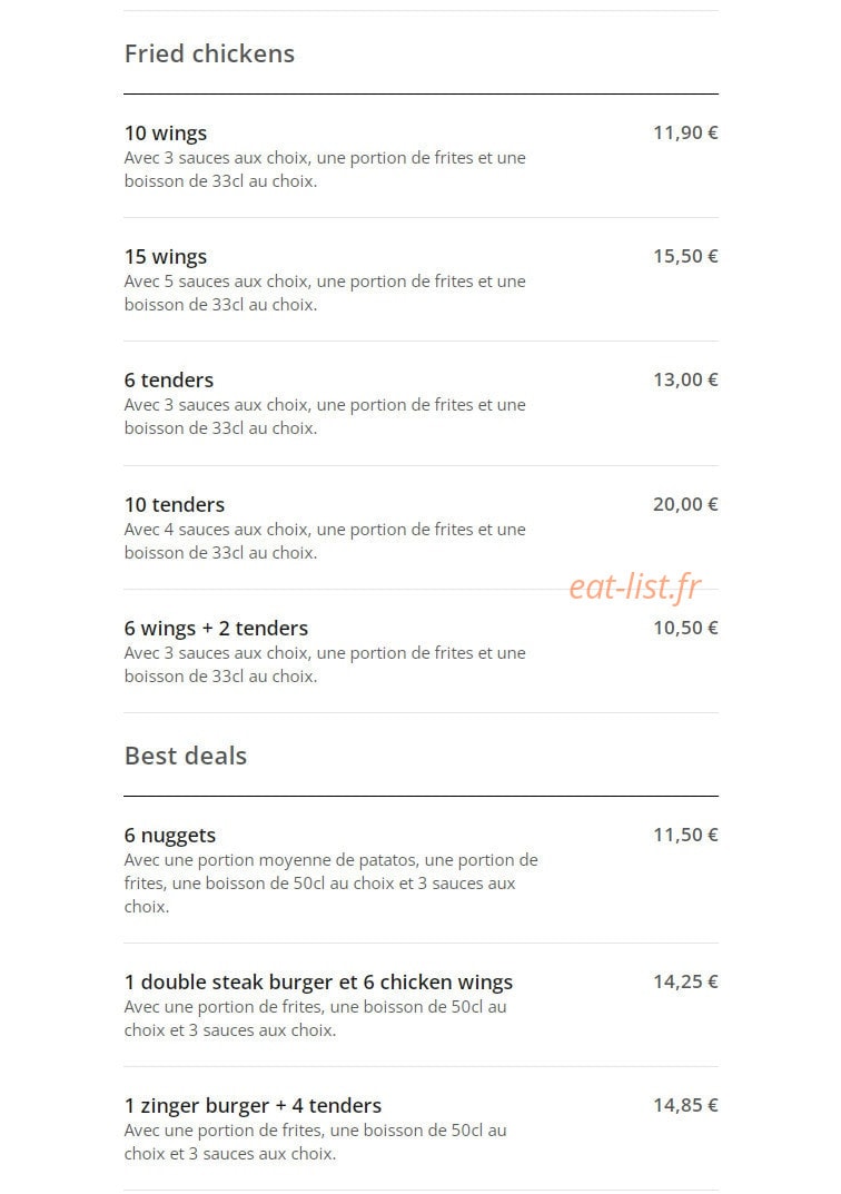 Fri-Chicks & Pizza — carte page 4