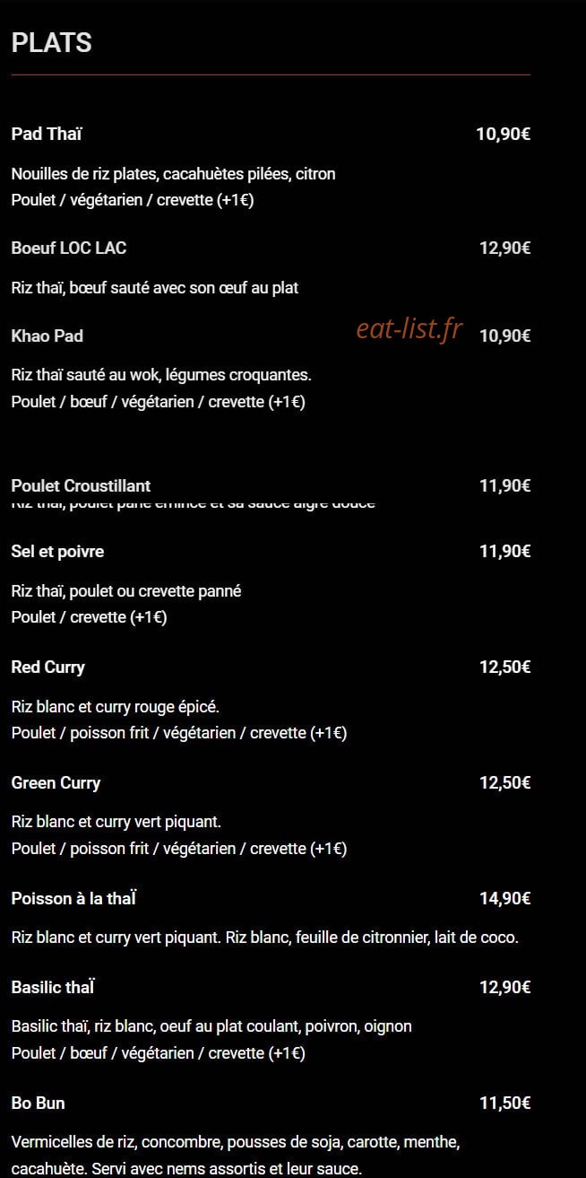 Green thaï — carte page 2
