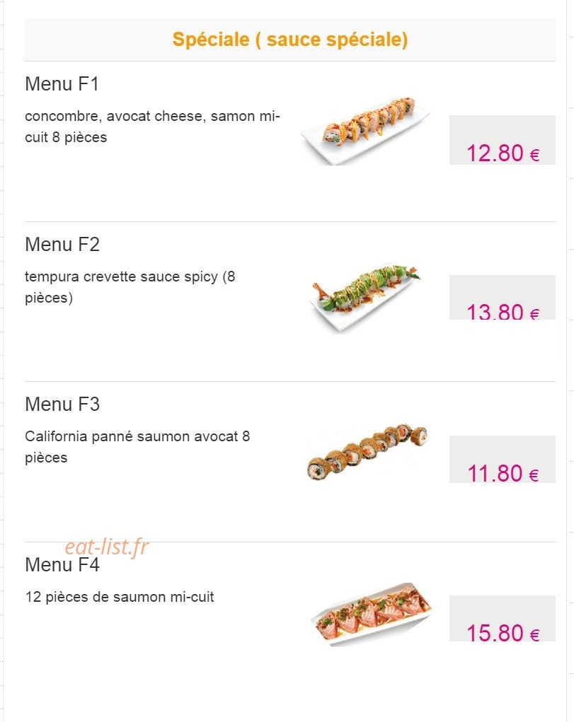 Idea sushi — carte page 28