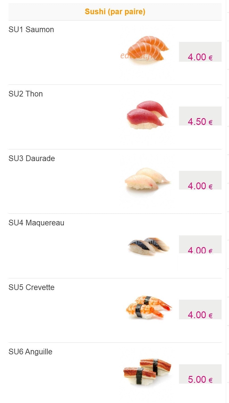 Idea sushi — carte page 5
