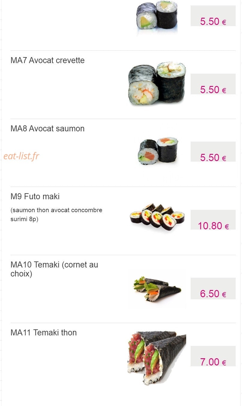 Idea sushi — carte page 4