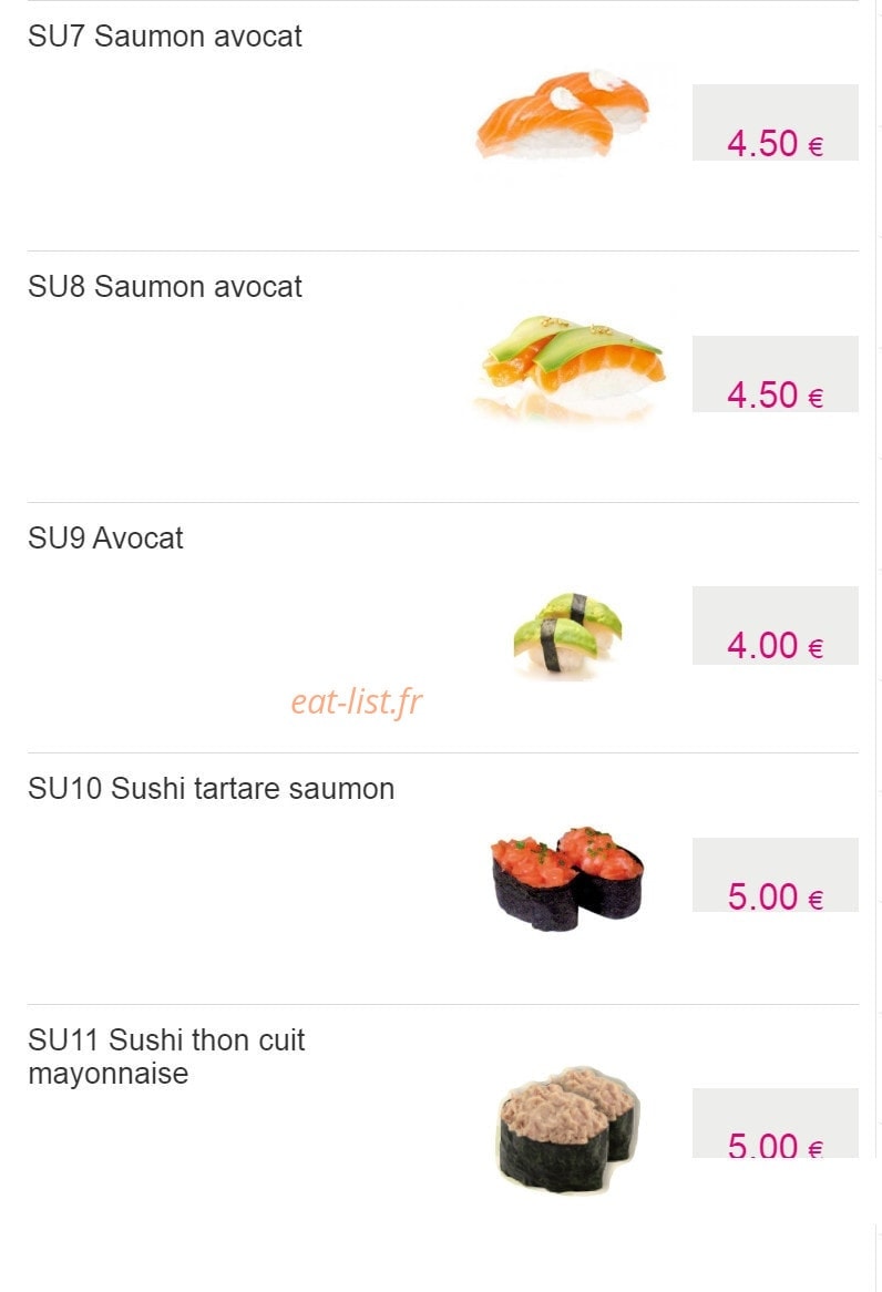 Idea sushi — carte page 6