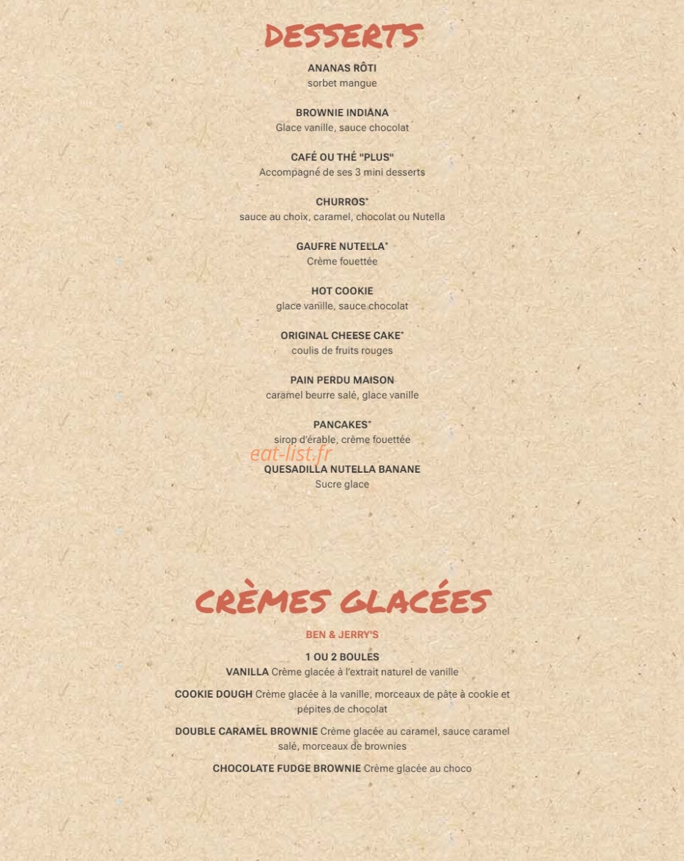 Indiana Café — carte page 5