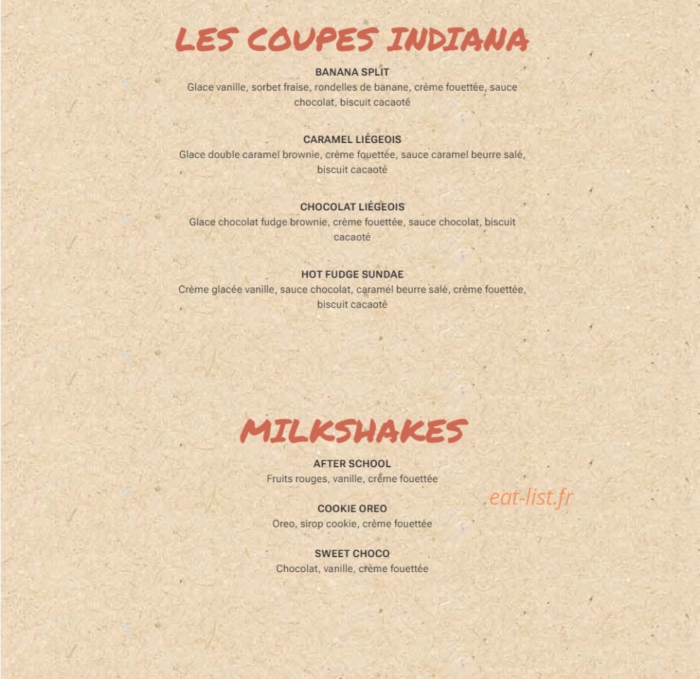Indiana Café — carte page 6