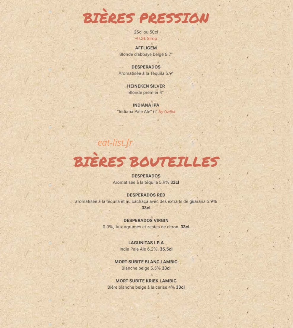 Indiana Café — carte page 9