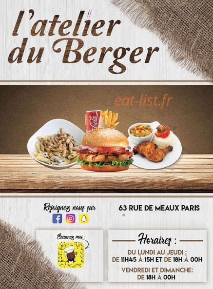L'atelier du Berger — carte page 1