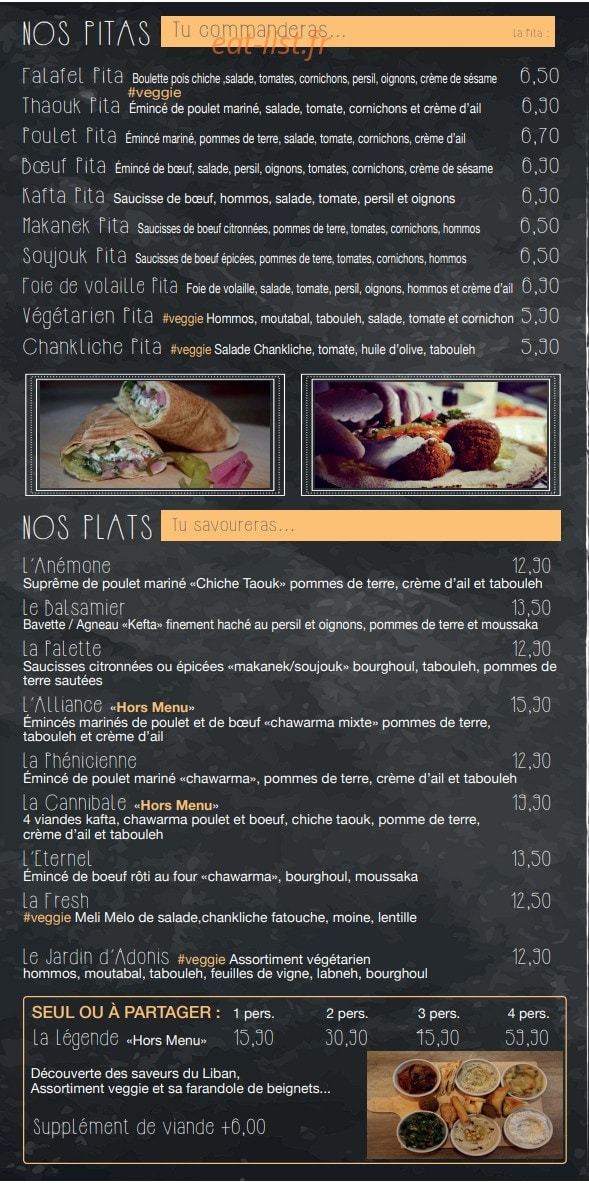 L'Atelier Libanais — carte page 4