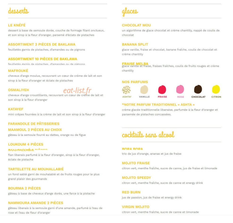 La Cantine Libanaise — carte page 5