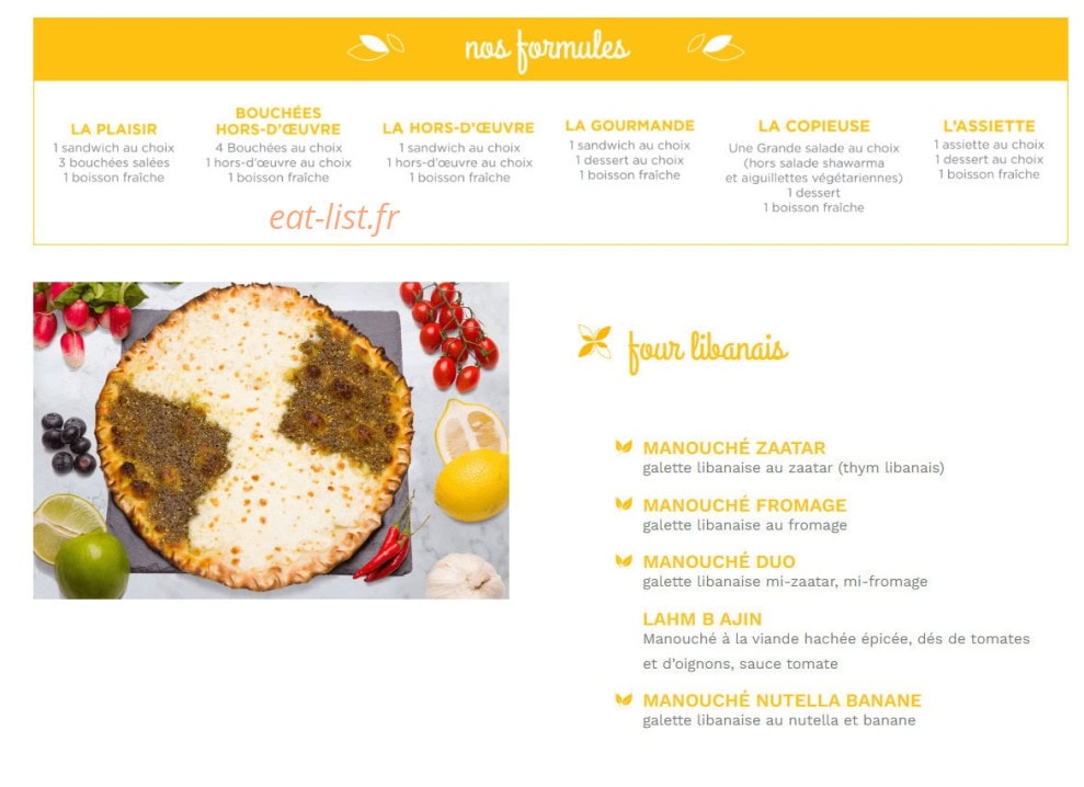 La Cantine Libanaise — carte page 4