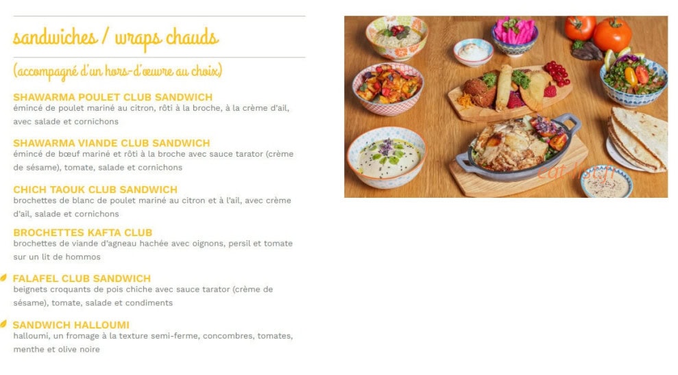 La Cantine Libanaise — carte page 3