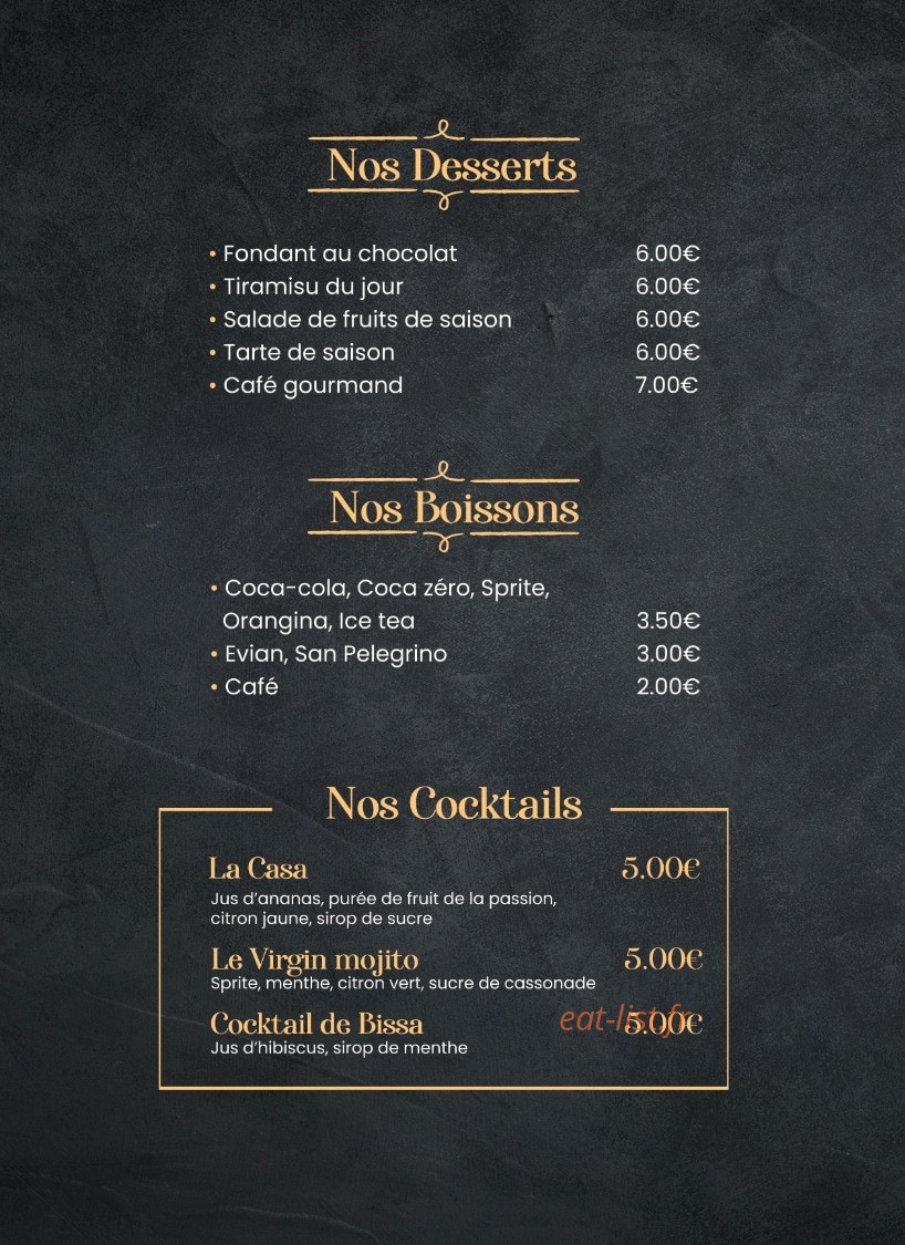 La Casa Paris — carte page 4