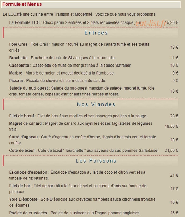 La Chope De Corentin — carte page 1