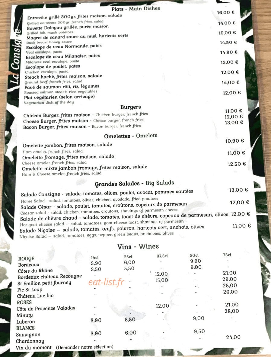 La Consigne — carte page 1