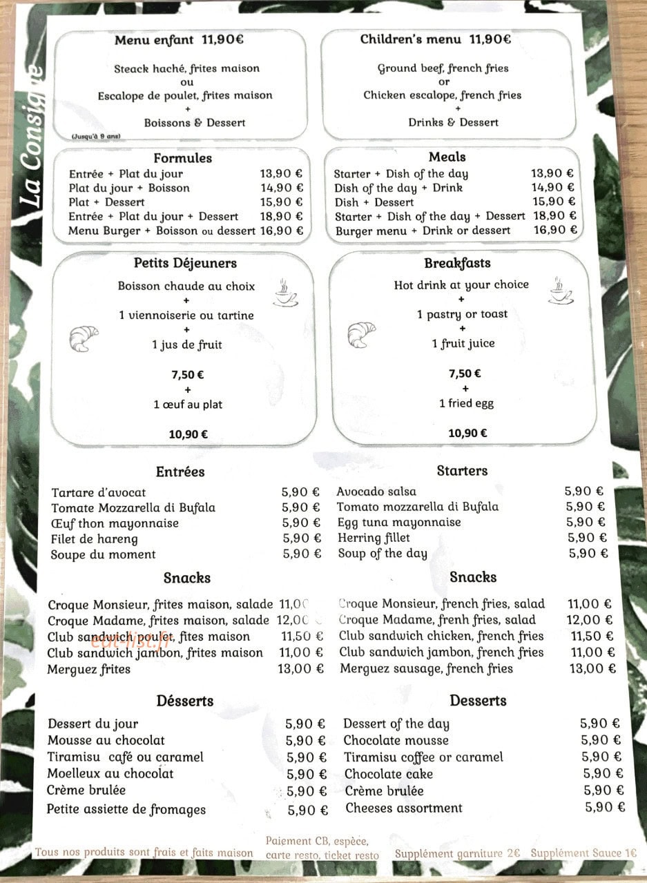 La Consigne — carte page 2