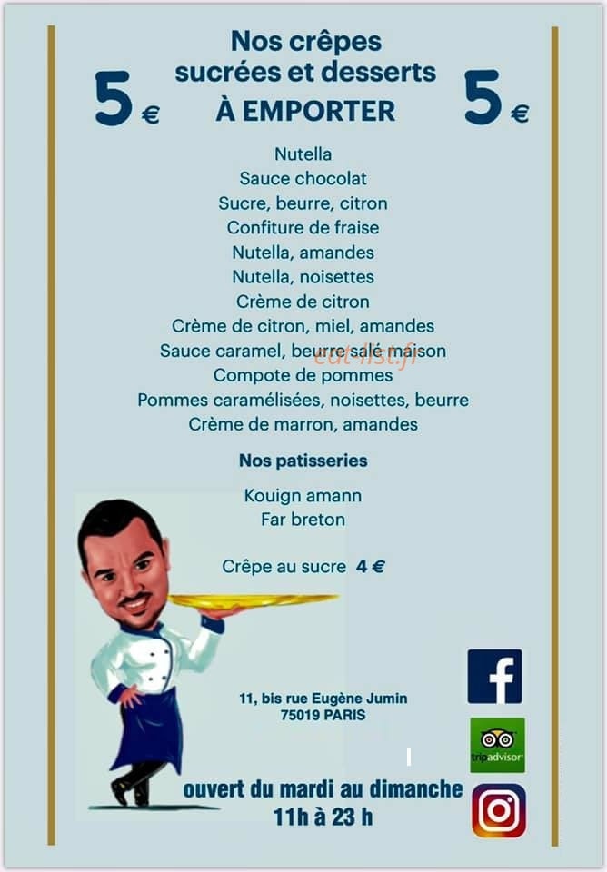 La Crêperie d'Arnaud — carte page 1