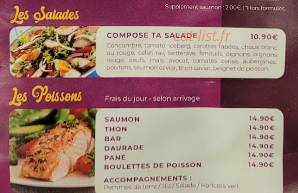 La Fraîcheur du jour — carte page 4