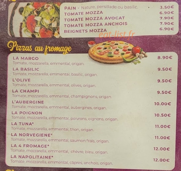 La Fraîcheur du jour — carte page 1
