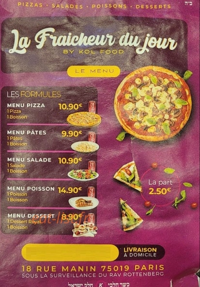 La Fraîcheur du jour — carte page 5