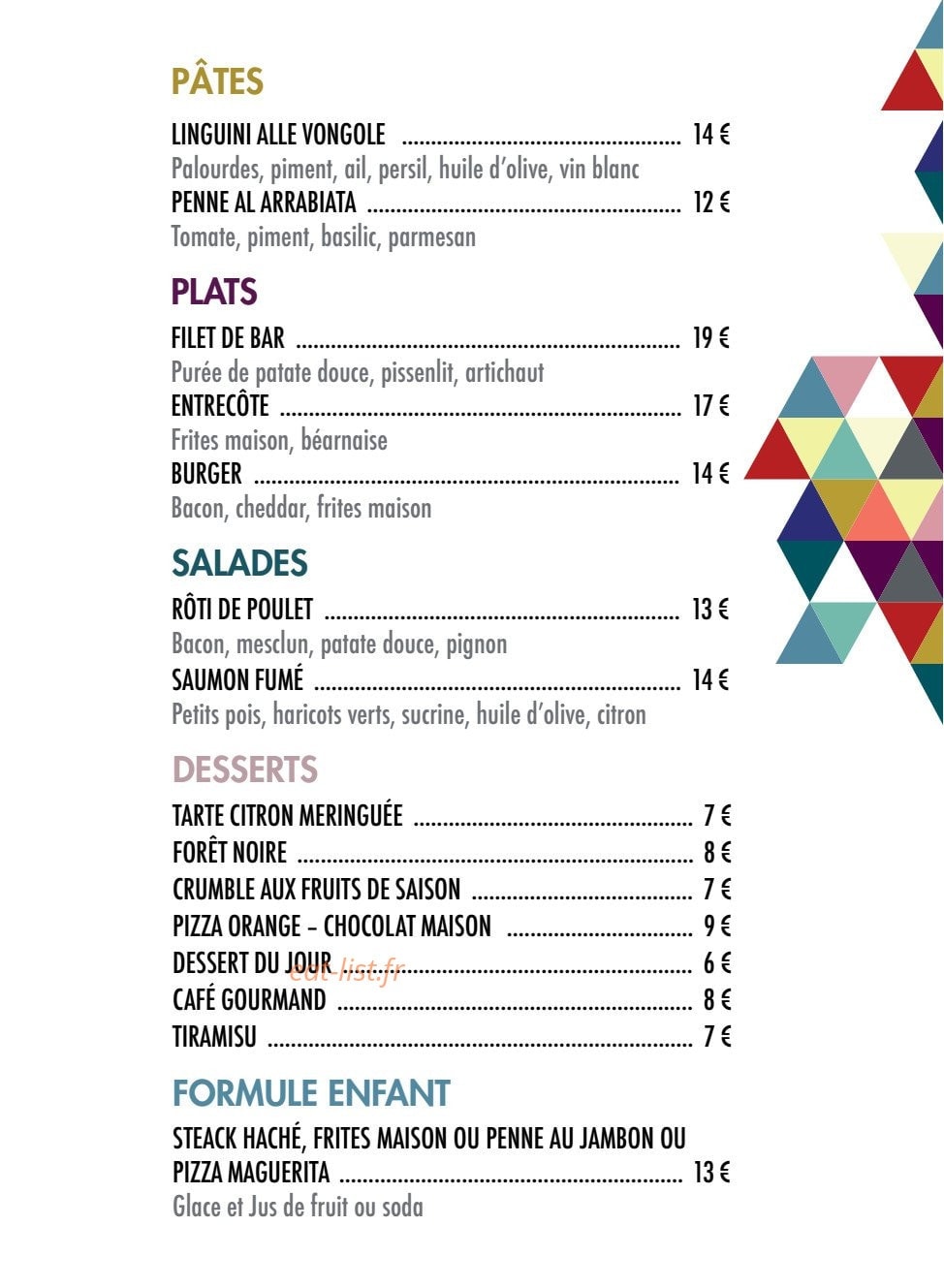La Petite Halle — carte page 3