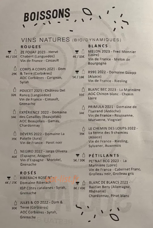 La Sociable — carte page 2