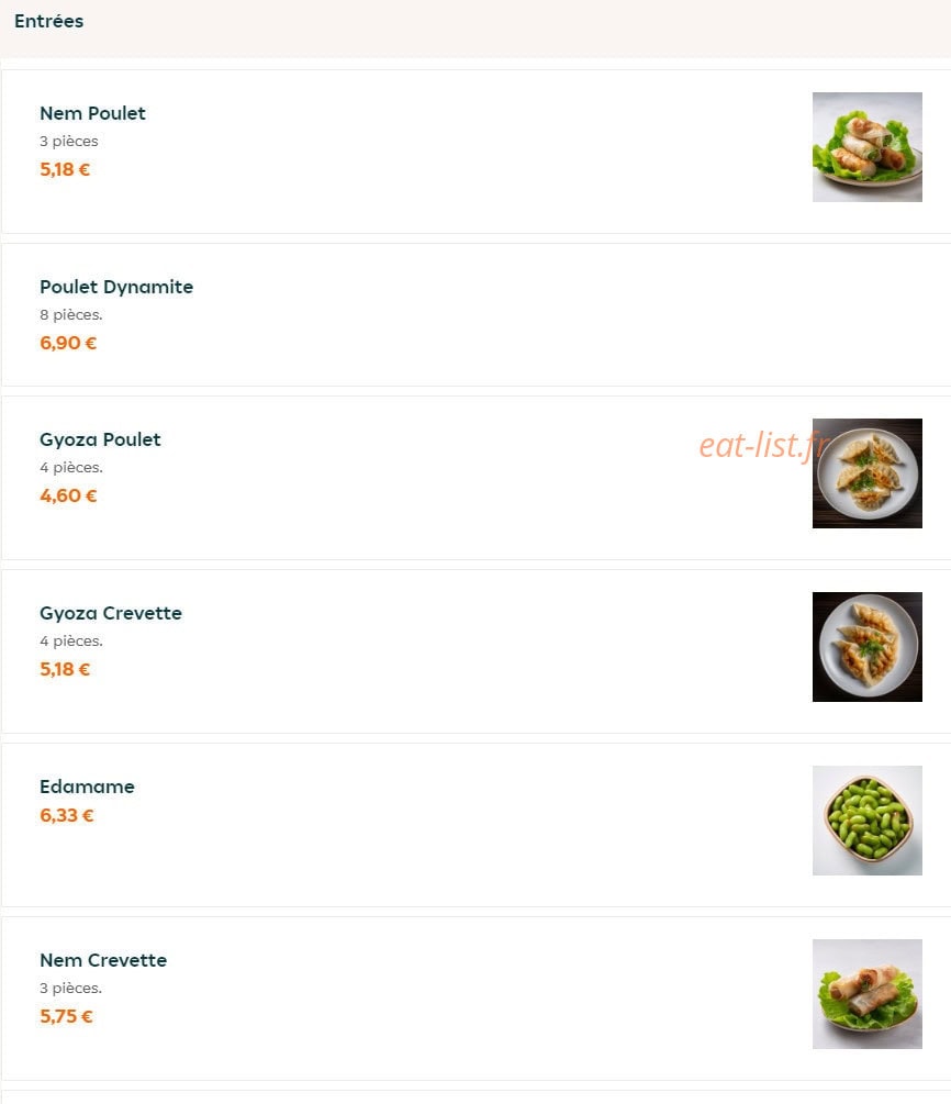 Laumière sushi thai — carte page 1