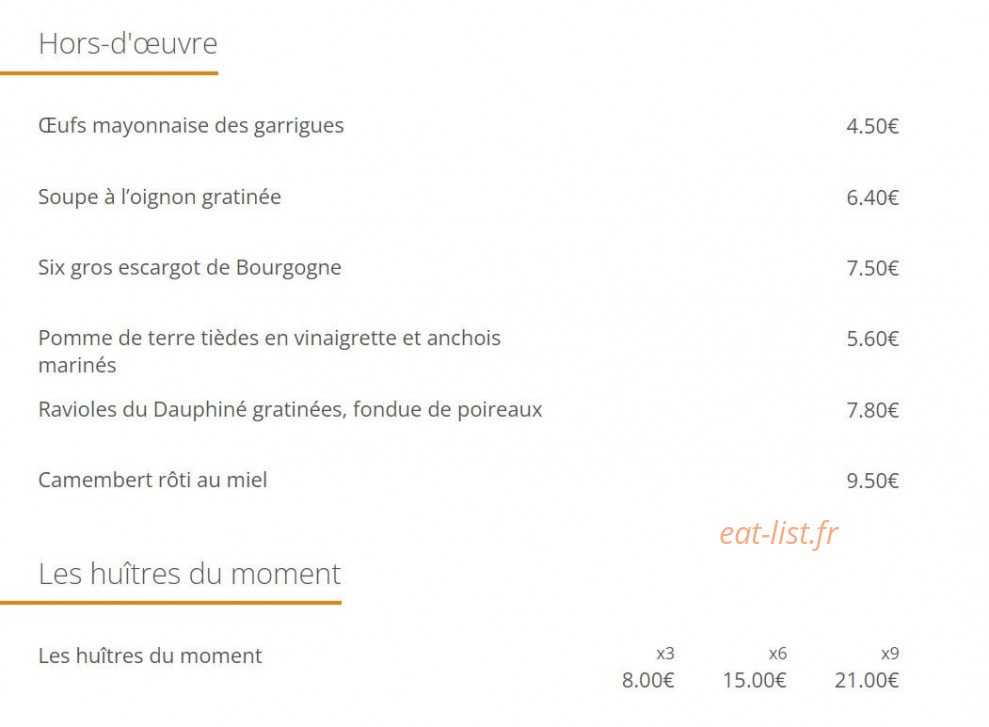 Le Bellerive — carte page 1